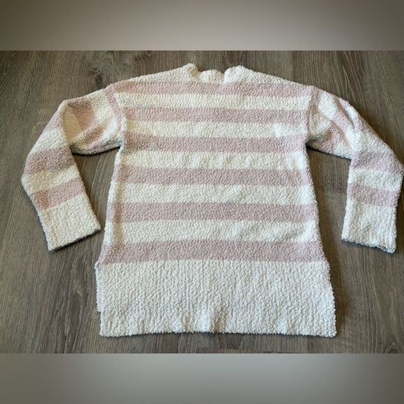 Sanctuary Small Pink & White Striped Women’s Pullover Fuzzy Sweater - Picture 5 of 6